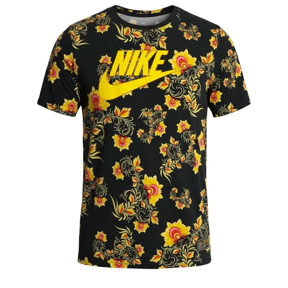 Nike Men’s (L) Yellow Floral Tee
